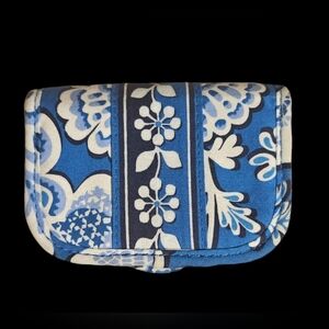 Retired Vera Bradley Blue Lagoon Mini Bifold Wallet Card Holder 4"x 3"